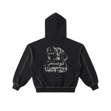 Load image into Gallery viewer, Contrast-Stitched Boxy Fleece Zip Hoodie