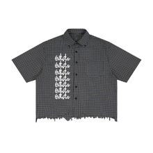 Load image into Gallery viewer, THOTSTAR Unisex Distressed Plaid Boxy Shirt