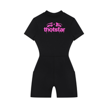 Load image into Gallery viewer, THOTSTAR Women's Quarter-Zip Short Sleeve Romper
