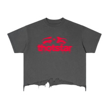 Load image into Gallery viewer, THOTSTAR Vintage Wash Box Distressed Hem T-Shirt
