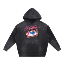 Load image into Gallery viewer, REAL EYES , REALIZE , REAL LIES Vintage Washed Frayed Fleece Hoodie
